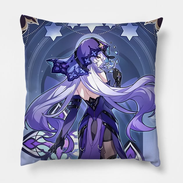 Black Swan Revelation Card Honkai Star Rail Pillow by kazatodoesart