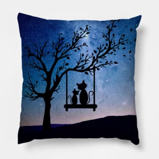 Black Cat Mom On The Tree - Cat Lover Pillow