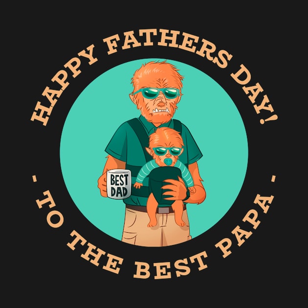 Happy Fathers Day - World's Best Papa by Rachel Garcia Designs