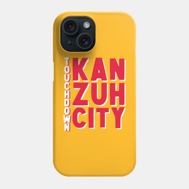 Touchdown Kan Zuh City - Yellow Phone Case by Fountain City Designs KC