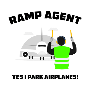 Ramp Agent Marshalling Airplane T-Shirt