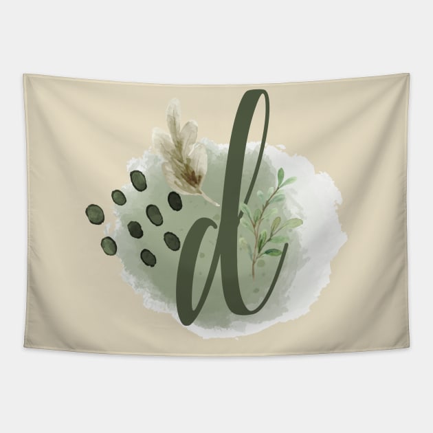 D Floral Letter Capital letter D | Monogramer D | Monogram Tapestry by A Floral Letter Capital letter A | Monogram, Sticker