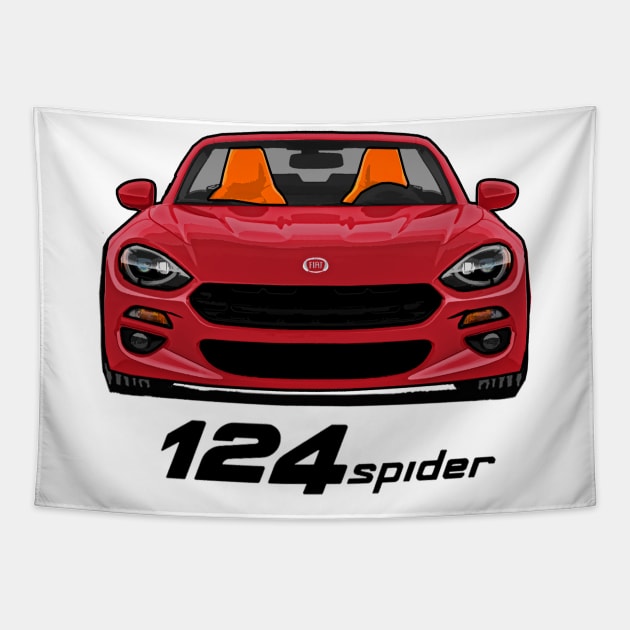 Fiat 124 Spider - Red Tapestry by Woreth