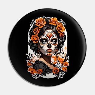 Sugar Skull girl, Dia de los Muertos Pin