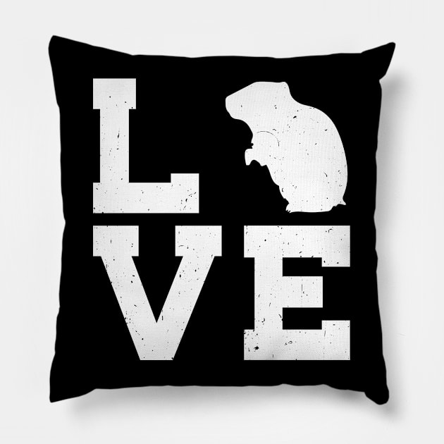 Love Hamster Pillow by White Martian