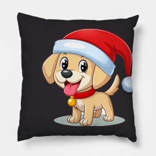 Labrador wearing a Santa hat Pillow