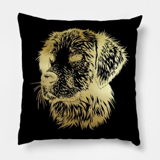 Gold Foil Dog Portrait Pillow