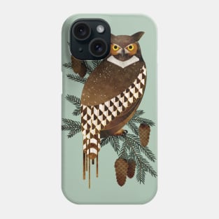 Horned Owl in the Pines Phone Case
