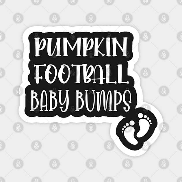 Pumpkin Football Baby Bumps / Football Pregnancy Announcement / Cute Halloween Pumpkin Gift New For Mom Magnet by WassilArt