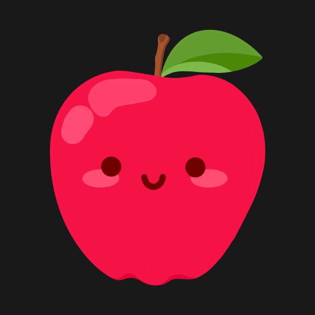 Happy red apple by pikki designs