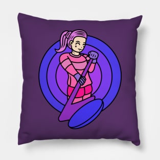 Cute ice hockey girl Pillow