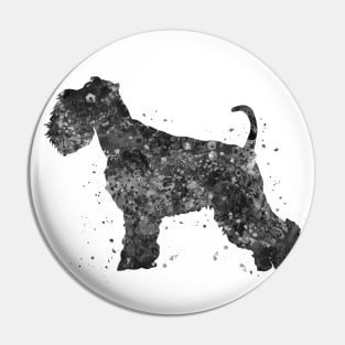 schnauzer dog black and white art Pin