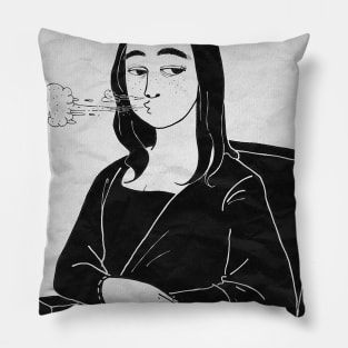 Modern Mona Lisa Pillow