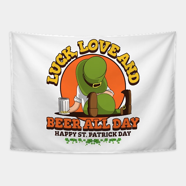 Beer All Day Leprechaun Tapestry by SkullTroops