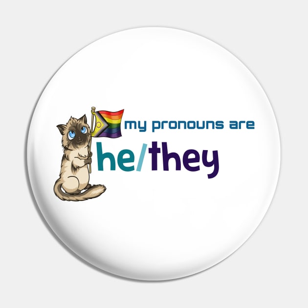 My Pronouns with Chocolate (He/They) Pin by Crossed Wires