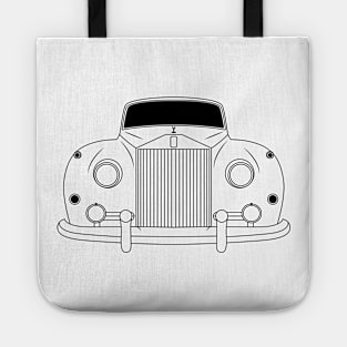 Rolls Royce Ghost Vintage Black Outline Tote