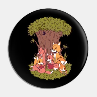 cute fox family awesome animal gift Pin