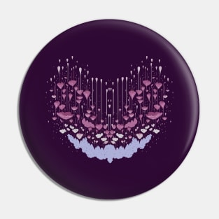 Grunge heart with splashes and drops Pin