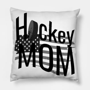 American Hockey Mom in Black and White Pillow