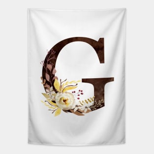 Floral Monogram G Lovely Autumn Foliage Tapestry