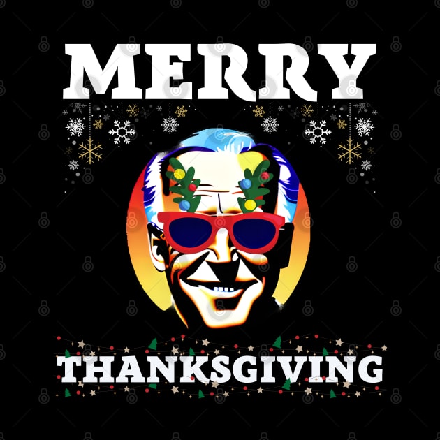 Funny Joe Biden Merry Thanksgiving Ugly Christmas by CharismaShop