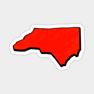 Bright Red North Carolina Outline Magnet