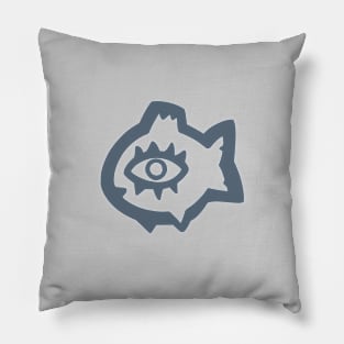 Naive art of a fish with big eye in grey ink Pillow