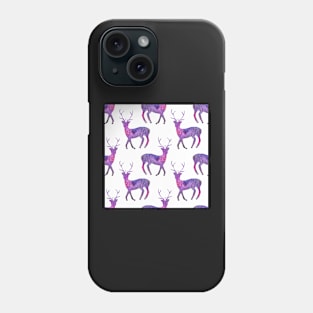 Bright watercolor pattern with galaxy deer Phone Case