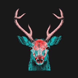 Deer Skull Interactive Red&Blue Filter T-Shirt T-Shirt