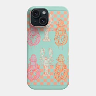 Pastel Gingham Lobster Aesthetic Phone Case