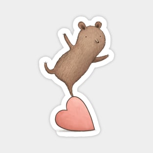 Bear on Heart Magnet