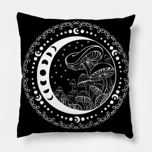 Celestial Mushroom Circle Pillow