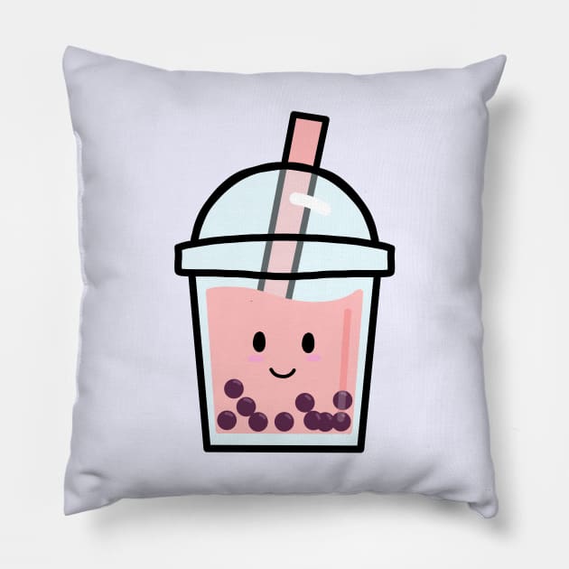 Boba tea kawaii Pillow by Trippycollage