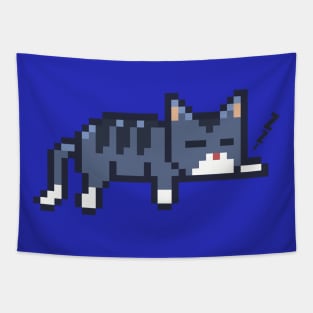 Pixel Art Cute Cat Sleeping Tapestry