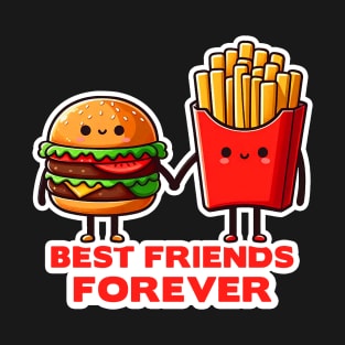 Hamburger and French Fries Best Friends Forever T-Shirt