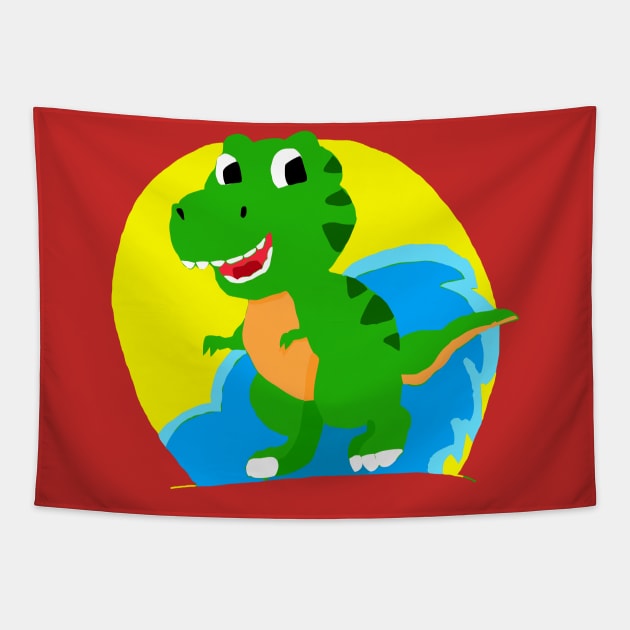 Kid Funny Rex Tapestry by Leeker Shop