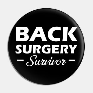 Back Surgery Survivor Pin