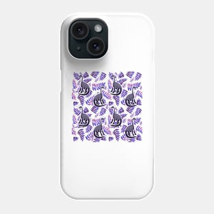 Modern Dinosaur Pattern - Neon Purple Phone Case