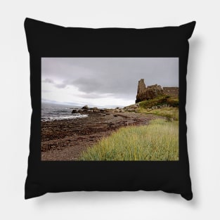 Dunure Castle and Beach, Scotland Pillow