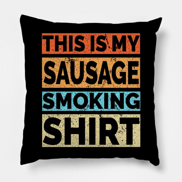 This is my Sausage Smoking Shirt Pillow by Jas-Kei Designs