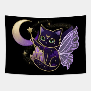 Stay Connected to your Magic Crystal Cat Tapestry