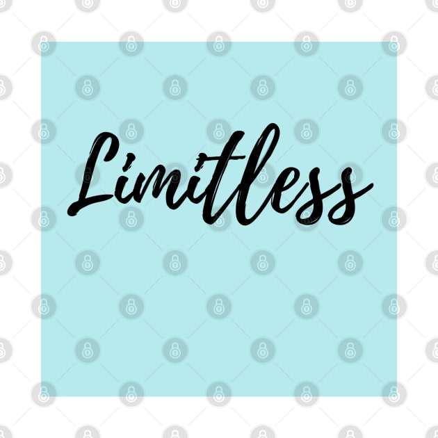 The Word Limitless - Explore your Possibilities - Blue Background by ActionFocus