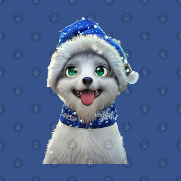 Cute anime dog with beanie by Stades