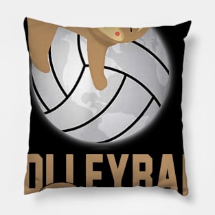 Volleyball Sloth Funny Sloth Sleep On Volleyball Pillow