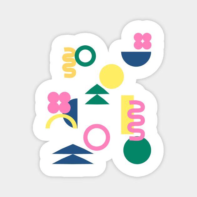 Simple Abstract Whimsy Shapes in Bright Colors Magnet by ApricotBirch