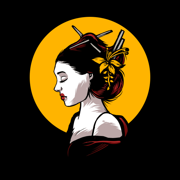 SAD GEISHA WITH KIMONO by khamidfarhan182