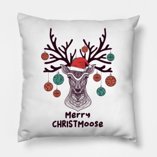 Merry Christmoose Holiday Pillow