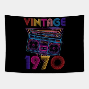 Vintage 1970 Cassette Reader Boombox 50th Birthday Tapestry