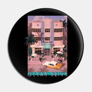 Ocean Drive Sunset Pin