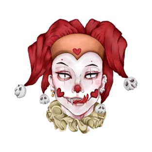 Red Heart Clown Boy T-Shirt